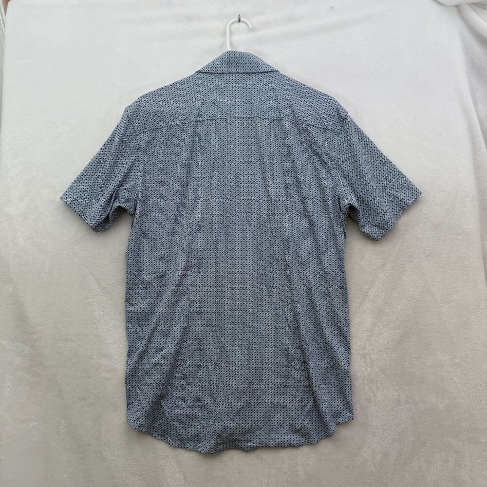 Butter Cloth Shirt Mens XL Blue Geometric Regular Fit Stretch Button Up - Picture 7 of 7